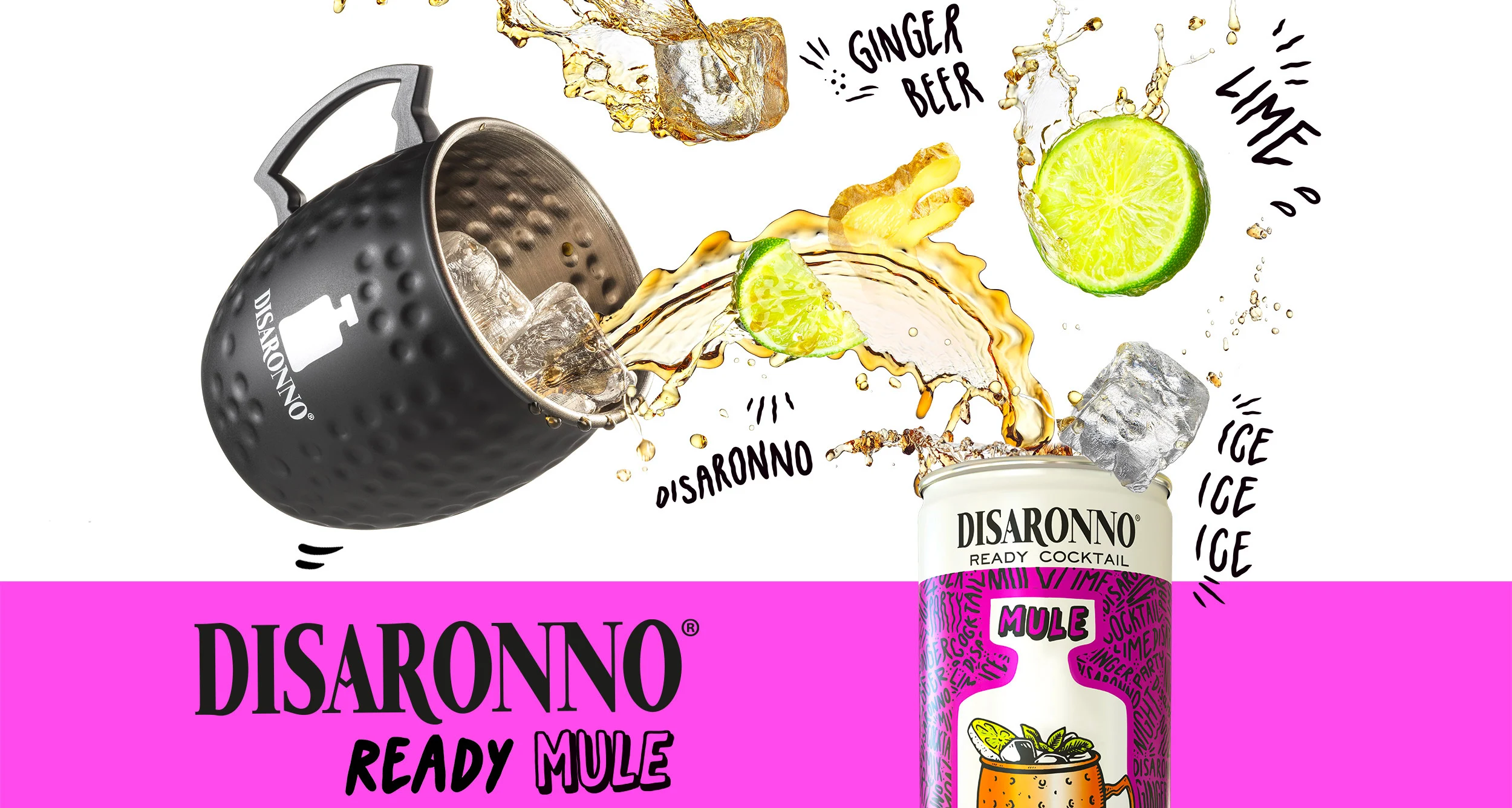 image from the brand identity project realized for Disaronno Ready Cocktail by Antiorario Creative Agency